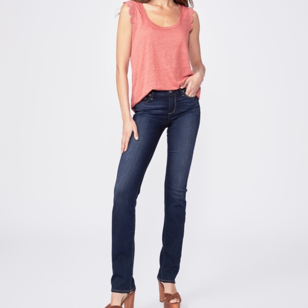 Paige Skyline Straight Leg Dark Jeans Size 27 EUC
